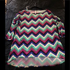 XL high low hem chevron stripe tunic top in vguc